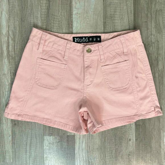 Vintage Mudd Light Pink Denim Jean Shorts Mid Rise Size 5 - Picture 3 of 7